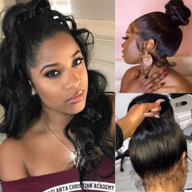 Imagem de Perucas frontais de renda 360 Wighottie Body Wave 100% cabelo humano