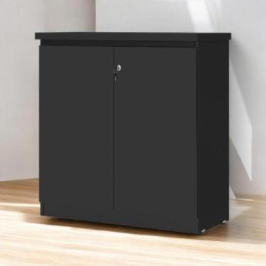 Imagem de Armário Balcão 02 Portas Doubler Preto - Mobiliar Home Shop