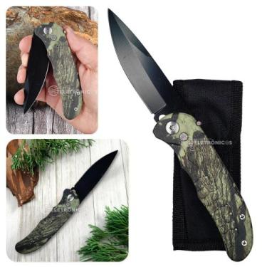 Imagem de Canivete Automático Camuflado Com Bainha e Trava de Segurança XV3279 -