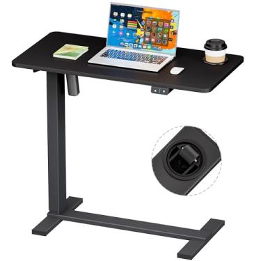 Imagem de BIZUM Mesa de cabeceira overbed com rodas, preta