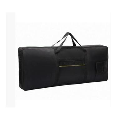 Imagem de MotiveTech Bolsa para Teclados de 61 Teclas, Estojo para Pianos Elétricos, Bolsos Acolchoados para Armazenamento, Estojo para Teclado de Piano para Cabos de áudi, com Faixa Amarela