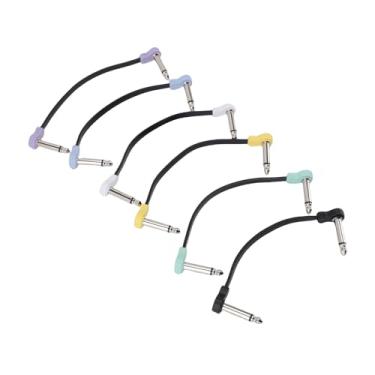 Imagem de SPYMINNPOO 6pcs Cabos de Remendo de Guitarra de 16 Cm, 6,35 Mm 90 ° Cordos Pedais de Efeito de ângulo Reto Com Trança de Nylon, para Pedalados e Equipamentos de Som