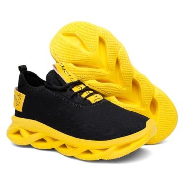 Imagem de Tênis Esportivo Masculino Academia e Caminhada Envio Já (Amarelo, BR, Adulto, Numérico, 38)