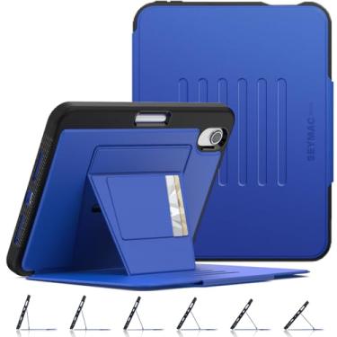 Imagem de SEYMAC stock Capa para iPad mini 7 (A17 Pro)/Mini 6 8,3 polegadas, capa magnética forte à prova de choque com suporte de vários ângulos de absorção, suporte para caneta, compartimento para cartão