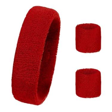 Imagem de Bandas de suor dos anos 80, pulseiras esportivas neon para mulheres e homens, faixa de suor antiderrapante, para academia, ioga, tênis, basquete, conjunto de faixa de cabeça e pulseira, acessórios de