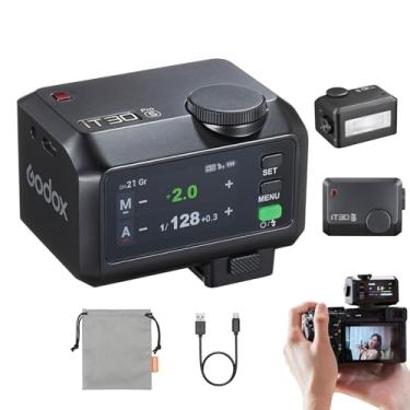 Imagem de Godox Mini iT30Pro S iT30 Pro S para Sony TTL Lanterna portátil com tela sensível ao toque sem fio HSS 1/8000 segundo compatível com câmeras sem espelho, flash externo compatível com Sony