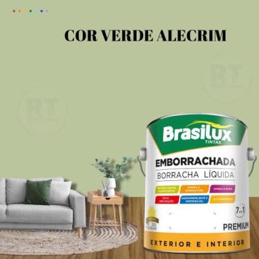 Imagem de Tinta Borracha Líquida Cor Verde Brasilux Para Parede 3,2l Acrílica La