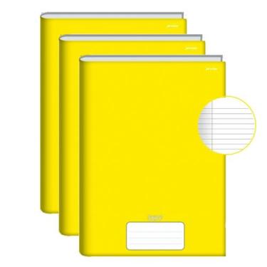 Imagem de Caderno Brochura Grande Capa Dura 96 Folhas Kit 3un Stiff Escolar Educ