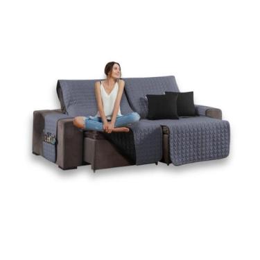 Imagem de Kit Capa Protetora Sofá Retrátil 2,20M Shield Dupla Face + - Mr Enxova