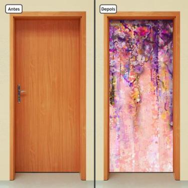 Imagem de Adesivo Decorativo de Porta - Pintura - Flores - 1012cnpt - Allodi