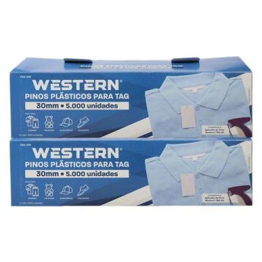 Imagem de Kit Pinos Plásticos Para Tag De Roupas 30mm Branco Com 10.000 Unidades