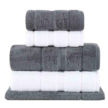 Imagem de Jogo De Toalhas De Banho Com 05 Peças Vision Dual Air Branca E Cinza - Buddemeyer