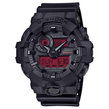 Imagem de Casio Relógio analógico digital G-Shock preto resina vermelha GA-700BBR-1A