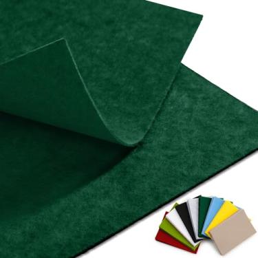 Imagem de Folha de feltro verde caçador (91 × 91 cm) com fita dupla face, tecido de feltro rígido acrílico durável para decoração de projetos DIY
