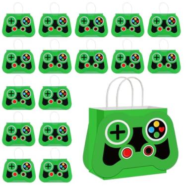 Imagem de Epakh 16 peças de sacos de lembrancinha de festa de videogame, controladores de jogos, papel reutilizável, sacolas de presente com alças para chá de bebê, tema de videogame, suprimentos de aniversário