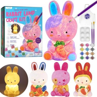 Imagem de Kit de pintura LAOESE Bunny Lamp com tinta para crianças de 6 a 12 ano