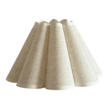 Imagem de KiBcsLic Abajur em formato de pétala, capa de tecido para abajur decorativo, luminária pendente de substituição para quarto, casa e escritório, Linho
