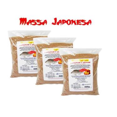 Imagem de Kit 3 Massas Japonesa Japatone Turbinada Para Pesca 3x500g - Massa Jap