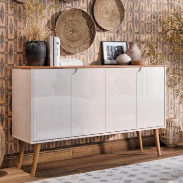 Imagem de Aparador Buffet Bar Retrô 4 Portas MAGNUM Cantinho do Café Com Pés em 