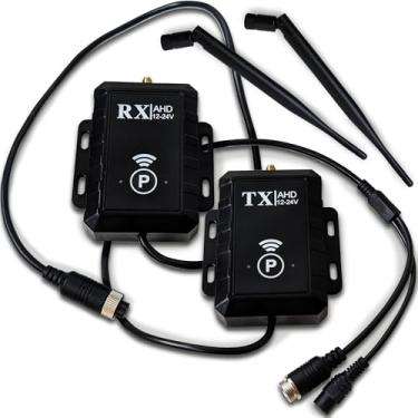 Imagem de Kinto Tech Kit transmissor e receptor de vídeo AHD sem fio 2,4 G – NTSC, baixa latência, longo alcance, 12 – 24 V para monitor de carro e câmera de reserva, compatível com câmeras AHD