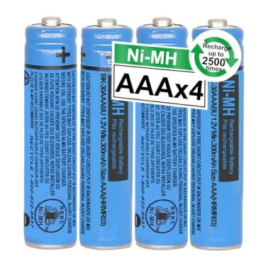 Imagem de 4PCS BK-30AAABU Ni-MH AAA Baterias Recarregáveis 300 mAh AAA Ni-MH Baterias Recarregáveis 1,2 V para Telefones Sem Fio Panasonic, Controles Remotos, Eletrônicos