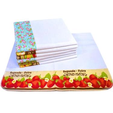 Imagem de Pano De Prato Barrado Extra 48x75 - 12 Unidades - Flabom Têxtil