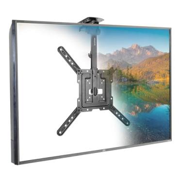 Imagem de Mount-It! Suporte dobrável para TV de teto para TVs de 23 a 55 polegadas, suporte flip para baixo com economia de espaço para tetos planos e inclinados, suporte giratório e retrátil ajustável, VESA