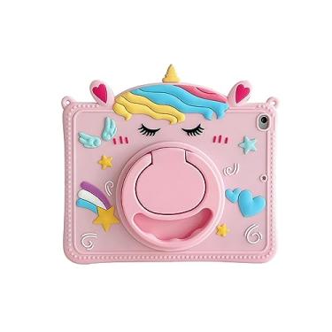 Imagem de Capa 3D de unicórnio fofo para Samsung Galaxy Tab A9+ Plus 11 polegadas 2023 SM-X210/X216/X218, desenho kawaii, crianças, adolescentes, meninas, mulheres, unicórnio, com suporte giratório de 360°