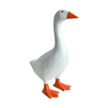 Imagem de Vaveren Porta-chaves de ganso, estátua de ganso de resina para cabide de chave, estatuetas de ferramentas de pato, chaveiro engraçado para pendurar no quarto, decoração de mesa de escritório em casa