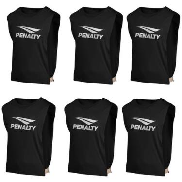 Imagem de Kit 06 Colete Penalty Futebol De Treino Esportivo, Preto