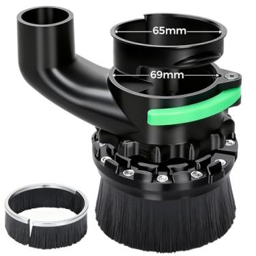Imagem de Sapata antipoeira de 65 mm e 69 mm de diâmetro para máquina fresadora CNC, compatível com a maioria dos motores de eixo de 65 mm/69 mm e roteador compacto, comprimentos de escova dupla, diâmetro da