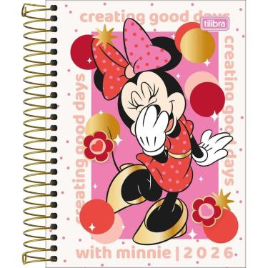 Imagem de Tilibra - Agenda Espiral Diária 11,7 x 16,4 cm Minnie 2026 - Minnie Bolas Coloridas - TILIBRA
