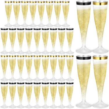 Imagem de Taças de champanhe de plástico Jingmore, 60 unidades, 130 ml, descartá