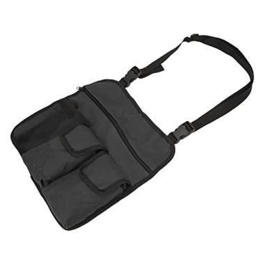 Imagem de Mochila para Espreguiçadeira de Praia Fácil de Limpar Com Vários Bolsos para Viagem Apoio de Braço para Praia Organizador Lateral (Preto)