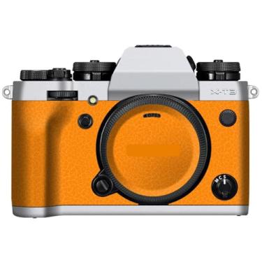 Imagem de X-T3 Adesivo de capa de câmera antiarranhões para FujiFilm X-T3 Película protetora de câmera decalques XT3 (transparente + couro laranja)
