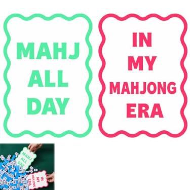 Imagem de Soulchen 2 Pcs Mahjong Tile Mixer Shufflers for Mixing and Shuffling Tiles Plastic Mahjong Accessories Gifts for Lovers Games Decorative Wavy Edge & Printed Design (White Style)