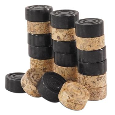 Imagem de Radicaln Marble Black & Coral Big Board Games Complete Checker Figures - Suitable for 16 Inches Checkers Board - Completely Marble Handmade