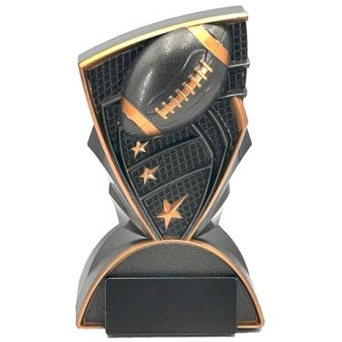 Imagem de Express Medals Troféu de futebol, 16,5 cm, grafite preto com acabamento dourado, sólido Heavy Sports Award Trophies Plaque Champion