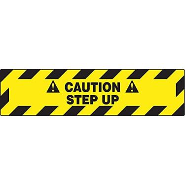 Imagem de Accuform PSR248 Placa adesiva de vinil antiderrapante estilo degrau, legenda "Caution Step UP", 15 cm de comprimento x 61 cm de largura, preto em amarelo