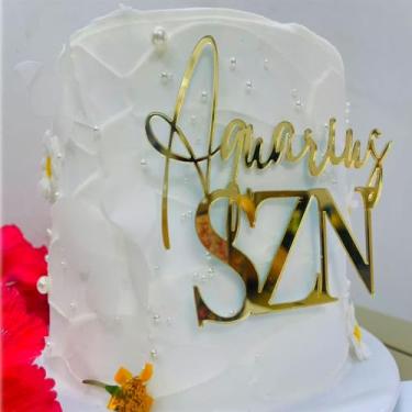 Imagem de Topo de bolo acrílico signo do zodíaco de aquário, energia da estação do aquário/12 tema constelação do zodíaco, decoração de bolo de aniversário, janeiro/fevereiro, decorações para casamento