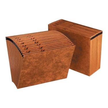 Imagem de Accordion Expanding File Staples Letha-Tone A-Z Index Brown