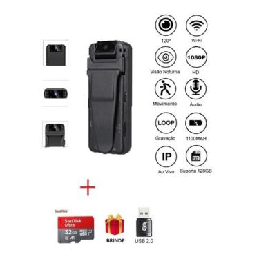 Imagem de Mini Câmera Profissional Espiã Filmadora Pega Traição Com Imã 32gb A8 