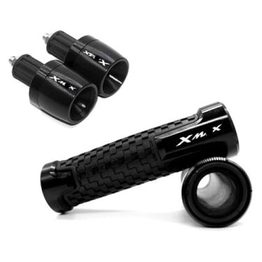 Imagem de Acessórios de motocicleta Alumínio CNC Pegas de Mão Tampa de Extremidade da Barra Compatível com Y&AMAHA Xmax 125 250 300 400 X MAX (preto)