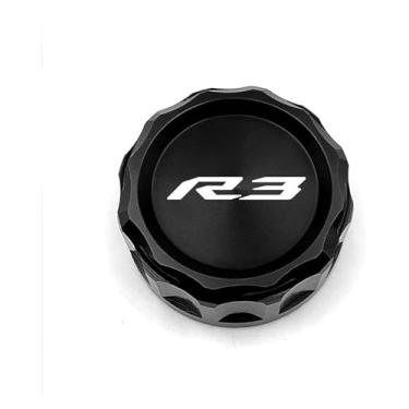 Imagem de Acessórios de motocicleta Tampa do cilindro do reservatório de fluido de freio traseiro compatível com Y&AMAHA YZF R1 R3 R6 R7 YZF-R1 YZF-R6 YZF-R3 YZF-R7 (R3 Preto)