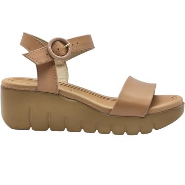 Imagem de Sandália Feminina Casual Dia a Dia Passeio Trabalho Salto Médio Anabela Ultra Conforto Moleca 5536.100