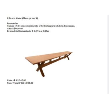 Imagem de Banco maior (mesa pé em x) - .