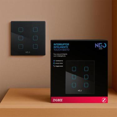 Imagem de Interruptor Inteligente Smart Zigbee Alexa google 6 Botões 4x4 Bivolt 