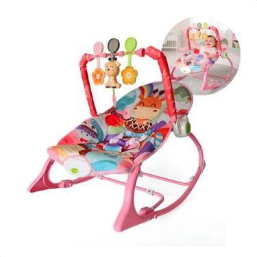 Imagem de Cadeirinha De Balanço E Vibração Para Bebês Descanso Som Rosa Girafa B