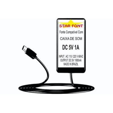 Imagem de Fonte Carregador 5V 1A Para Caixa Amplificada Thunder Mondial Micro US