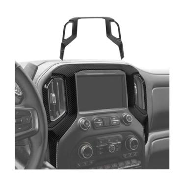 Imagem de Capa de acabamento de painel GPS de navegação para console central, acessórios internos compatíveis com Chevrolet Silverado 2019-2021, para GMC Sierra 2019-202